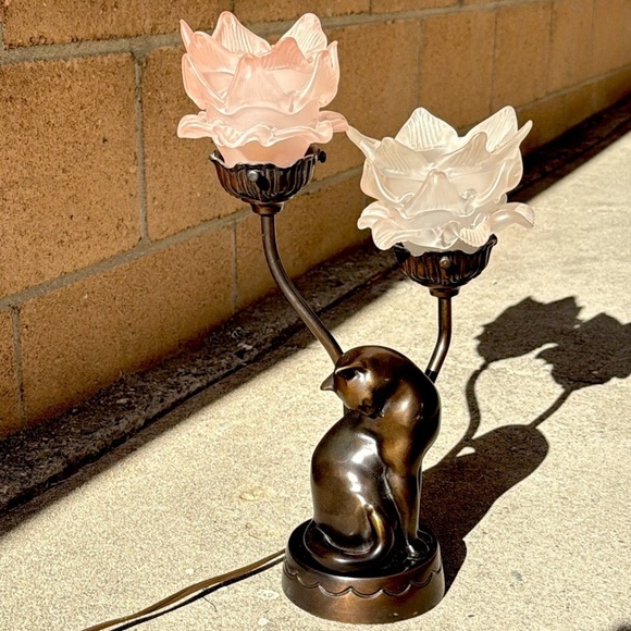 Vintage JB Hirsch bronze cat lamp - Picture 2 of 10